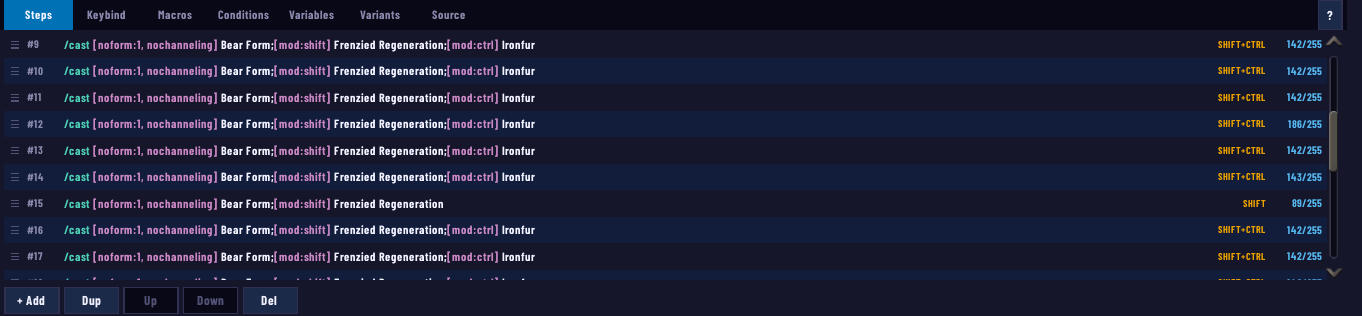 Slowdog's Elune's Chosen M+ V7.1, Steps tab, part 2 of 4