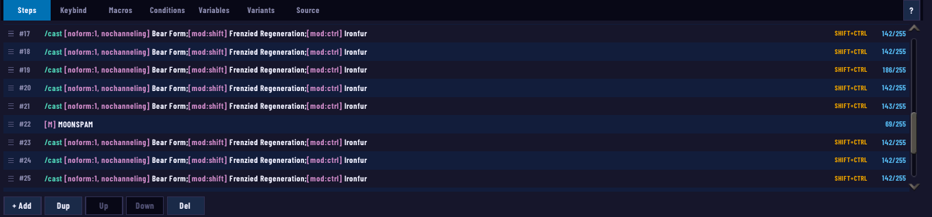 Slowdog's Elune's Chosen M+ V7.1, Steps tab, part 3 of 4