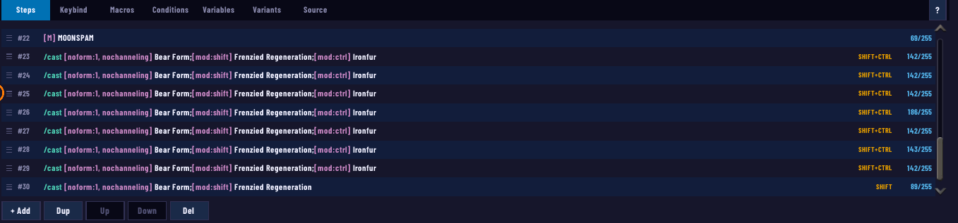 Slowdog's Elune's Chosen M+ V7.1, Steps tab, part 4 of 4